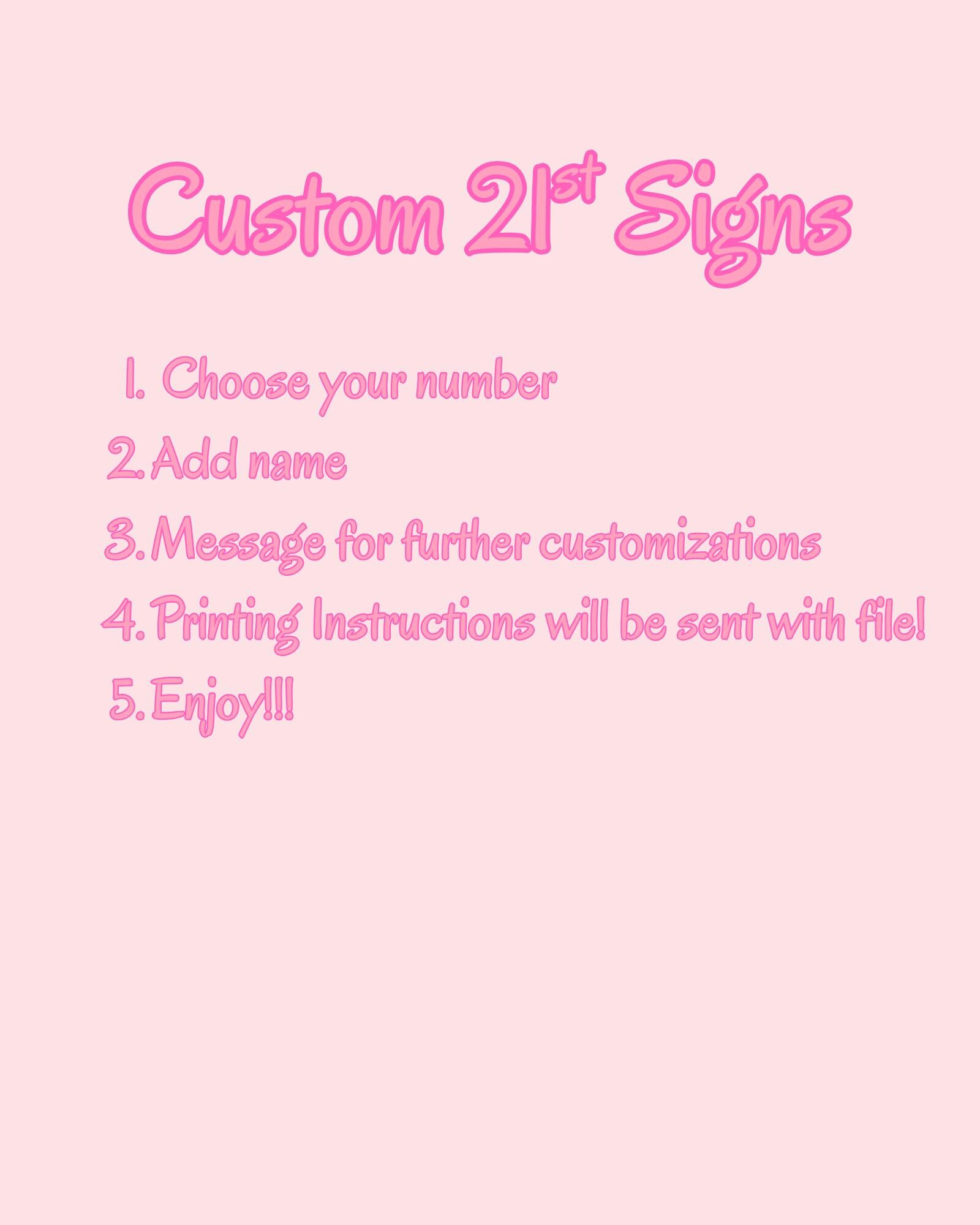 21st Signs! Custom! Digital File! - Etsy
