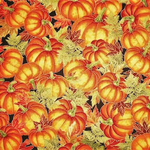 Pumpkin Fabric, Fall Fabric, Thanksgiving, By The Yard, Timeless Treasures, Autumn Fabric, Quilting Crafting Sewing, Novelty Cotton Fabric