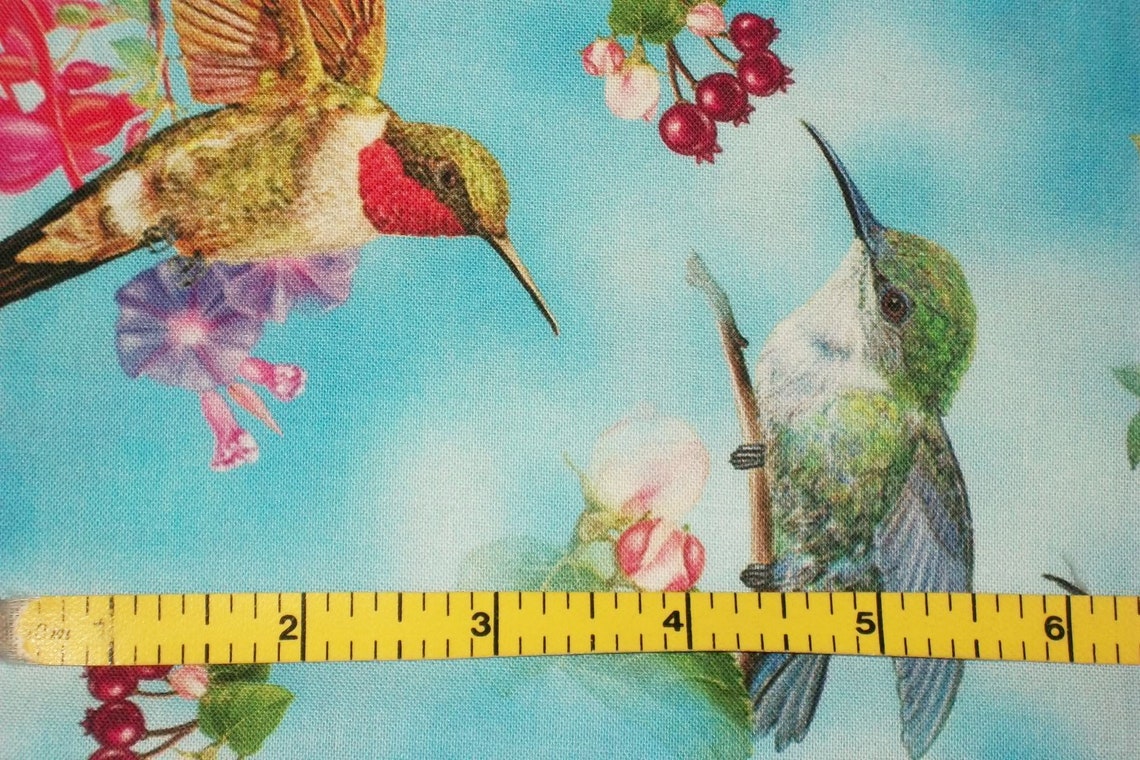 Hummingbird Fabric Bird Fabric By The Yard Winter Fabric Etsy
