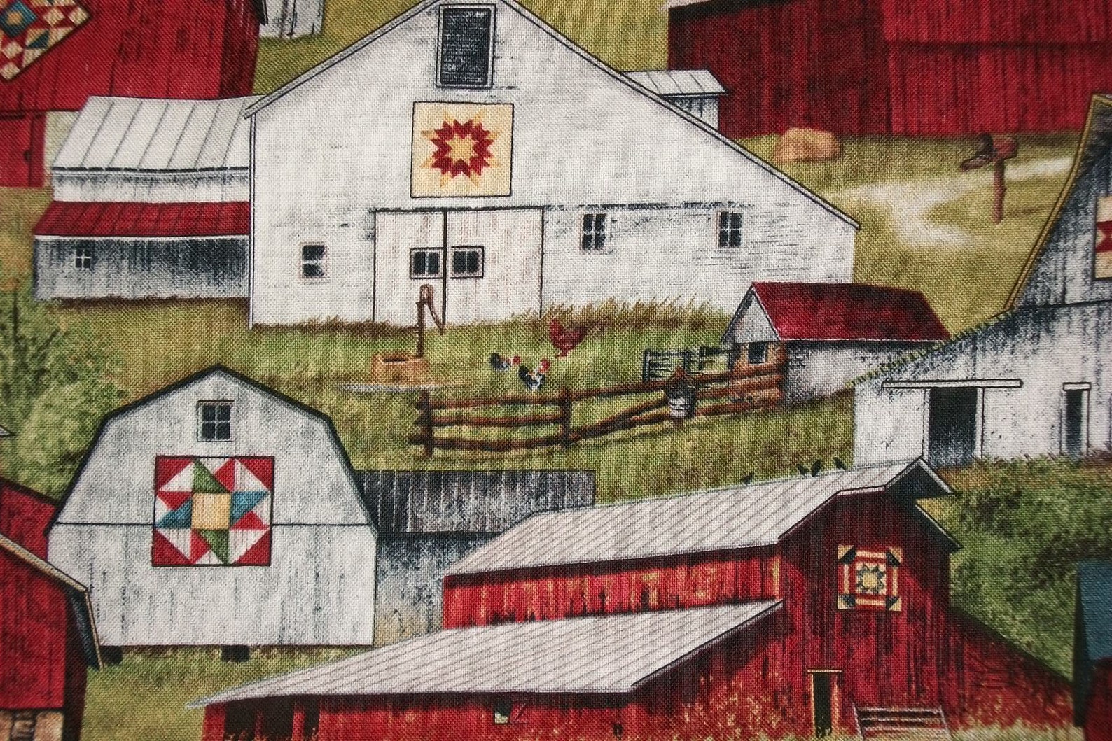 Country Fabric Farm Fabric Quilt Barn Fabric By The Yard Etsy