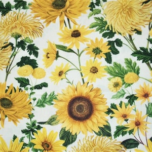 Sunflower Fabric, Fall Foliage Fabric, By The Yard, Country Fabric, Michael Miller, Flower Fabric, Quilting  Craft Sewing Fabric, Novelty