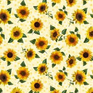 Sunflower Fabric, By The Yard, Country Fabric, Timeless Treasures, Flower Fabric, Quilting Crafting Sewing, Novelty 100% Cotton Fabric,