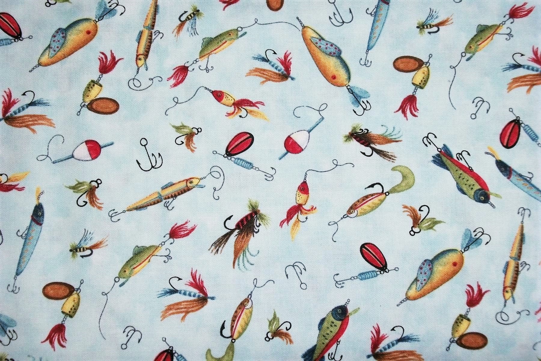Susan Winget Fabric Fishing Lures Fabric by the Yard Etsy