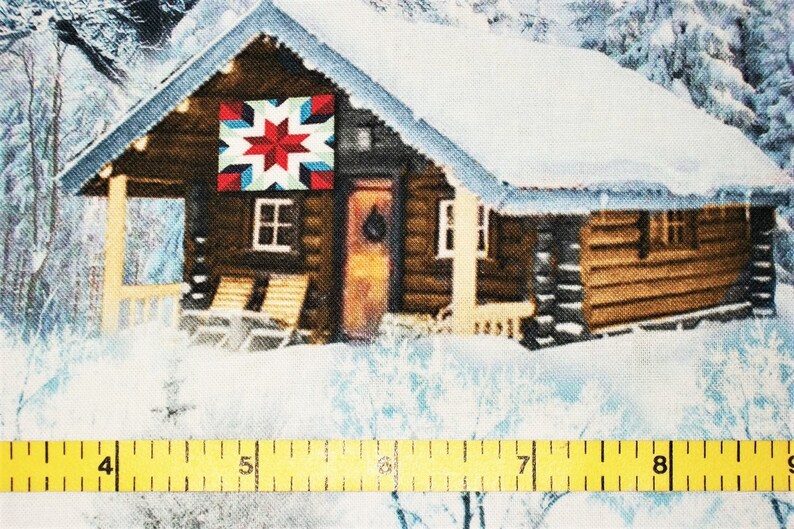 Cabin Fabric, Tree Fabric, Snow Fabric, By The Yard, Timeless Treasures, Novelty Fabric, Winter Fabric, Quilting Sewing Fabric, Lodge Fabric image 8