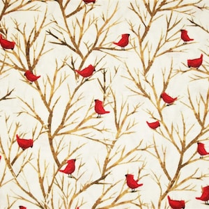 Cardinal Fabric, Bird Fabric, By The Yard, Christmas Fabric, Timeless Treasures, Sewing Quilting Fabric, Novelty Fabric, Nature Fabric image 1
