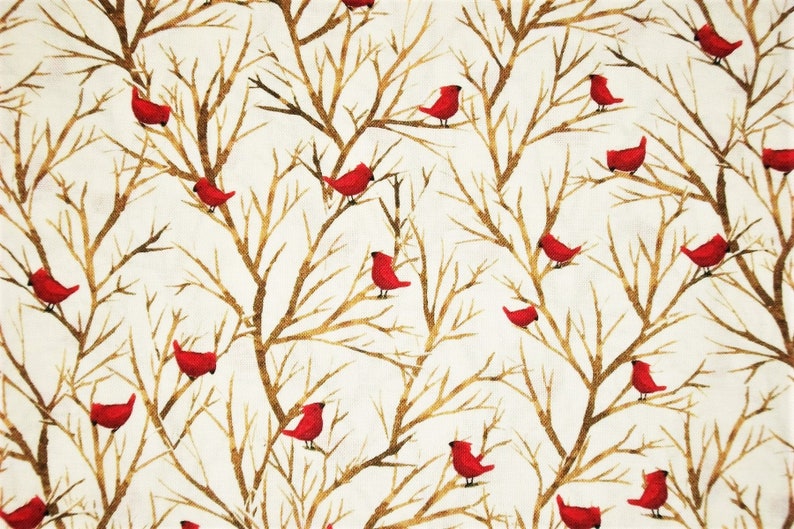 Cardinal Fabric, Bird Fabric, By The Yard, Christmas Fabric, Timeless Treasures, Sewing Quilting Fabric, Novelty Fabric, Nature Fabric image 1