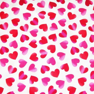 Valentine&#39;s Fabric, Heart Fabric, By The Yard, Timeless Treasures, Sewing Quilting Crafting Fabric, Valentine&#39;s Day, Novelty Fabric, Pink