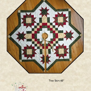 Tree Skirt Pattern, Quilt Pattern, Star Pattern, Christmas Tree Skirt Pattern, Holiday Pattern, Sewing Pattern, Snowflake, PATTERN ONLY