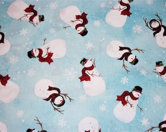 Susan Winget Fabric, Snowman Fabric, Christmas Fabric, By The Yard, Holiday Fabric, Quilting Sewing Fabric, Winter Fabric, Novelty Fabric,
