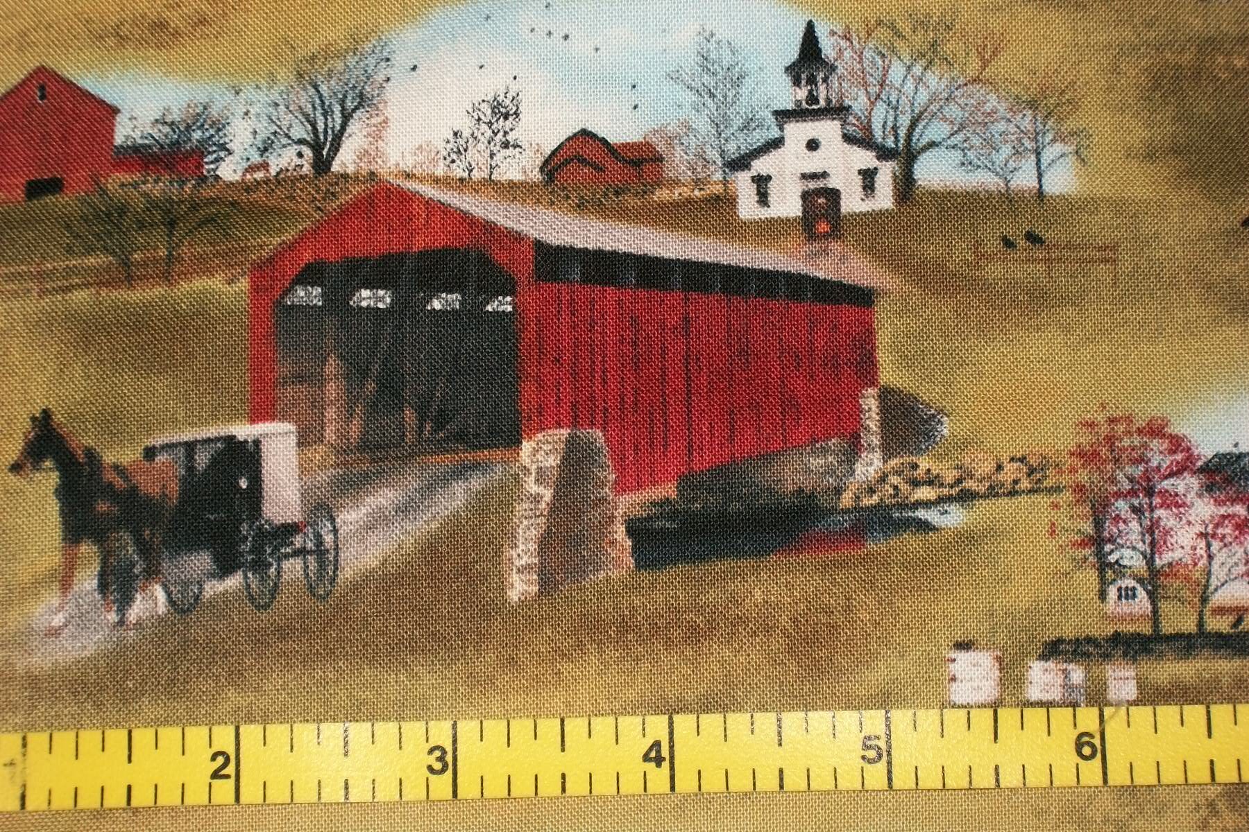 Covered Bridge Fabric Country Fabric Quilt Barn Fabric By Etsy