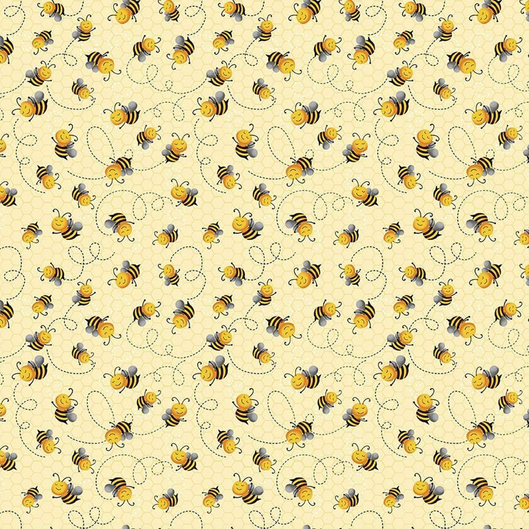 Bumble Bee Fabric, by the Yard, Honey Bees, Timeless Treasure, Quilting