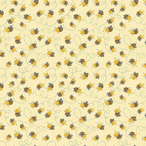 Bee Fabric Watercolor Honey Bees, Insects, Bug Quilting Cotton, Poplin,  Minky, Fleece, Home Decor Fabric by the Yard 