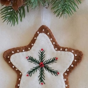 Christmas Ornament Wool Pattern, Ornament Pattern, Wool Applique Pattern, Christmas Decorations Pattern, Star Ornament, PATTERN ONLY