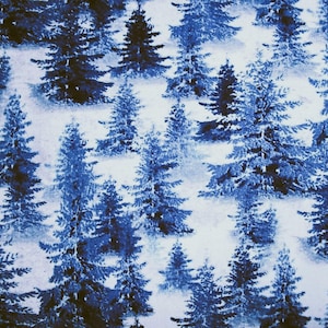 Tree Fabric, Christmas Tree Fabric, Forest Fabric, By The Yard,  Clothworks, Sewing Quilting Fabric, Novelty Fabric, Nature Fabric