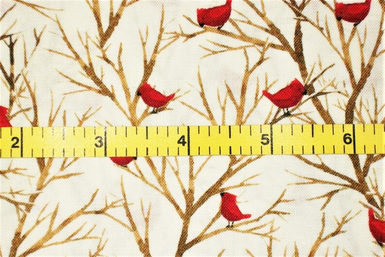 Cardinal Fabric, Bird Fabric, By The Yard, Christmas Fabric, Timeless Treasures, Sewing Quilting Fabric, Novelty Fabric, Nature Fabric image 3