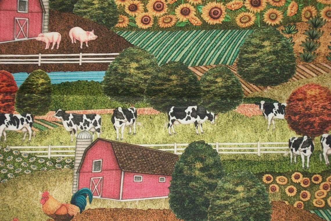 Country Fabric Barn Fabric by the Yard QT Fabrics Farm Etsy