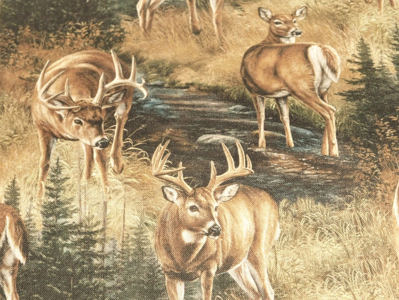 Wildlife Fabric By The Yard Novelty Fabric Nature Fabric Springs Creative Fabric Deer Fabric Sewing Crafting Fabric Lodge Fabric