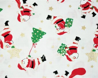 Santa Fabric, Christmas Fabric, By The Yard, Holiday Fabric, Michael Miller, Quilting Sewing Fabric, Winter Fabric, Novelty Fabric, Metallic