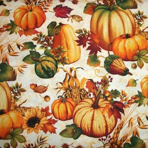 Pumpkin Fabric, Fall Fabric, Thanksgiving Fabric, By The Yard, Studio E , Autumn Quilting Crafting Sewing Fabric, Novelty Fabric, #8367-44