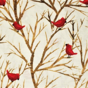 Cardinal Fabric, Bird Fabric, By The Yard, Christmas Fabric, Timeless Treasures, Sewing Quilting Fabric, Novelty Fabric, Nature Fabric image 2