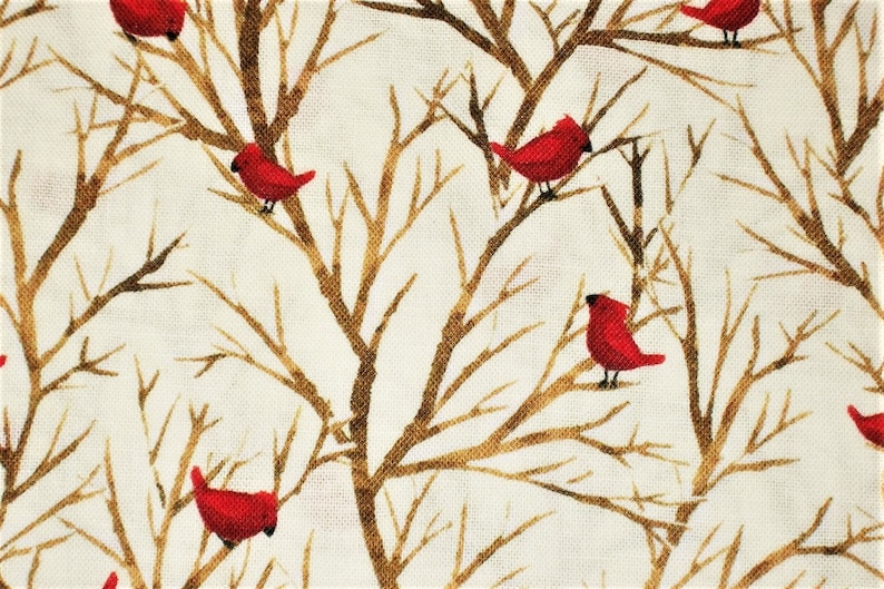 Cardinal Fabric, Bird Fabric, By The Yard, Christmas Fabric, Timeless Treasures, Sewing Quilting Fabric, Novelty Fabric, Nature Fabric image 2