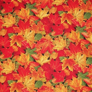 Fall Fabric, Fall Leaves, By The Yard, Elizabeth Studios, Autumn Leaves, Quilting Crafting Sewing Fabric, Novelty, Autumn Fabric, #478 Multi