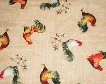 Chicken Fabric, Rooster Fabric, By The Yard, Michael Miller, Country Fabric, Quilting Sewing Fabric, Novelty Fabric, Farm Fabric, Barnyard