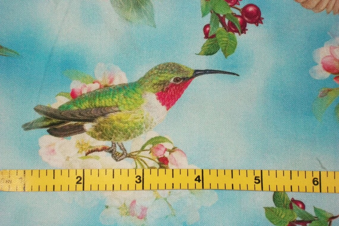 Hummingbird Fabric Bird Fabric By The Yard Winter Fabric Etsy