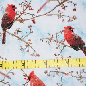 Cardinal Fabric, Bird Fabric, By The Yard, Winter Fabric, Timeless Treasures, Sewing Quilting Fabric, Novelty Fabric, Berries Fabric image 5