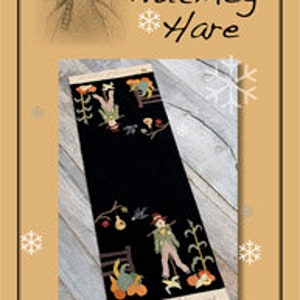 Wool Applique Pattern, Pumpkin Pattern, Fall Wool Applique, Wool Table Runner Pattern, Fall Decor, Scarecrow Rug Applique, PATTERN ONLY