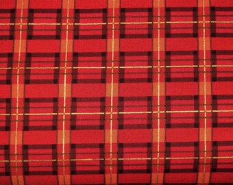 Fall Fabric, Plaid Fabric, By The Yard, Timeless Treasures, Metallic Fabric, Quilting Crafting Sewing Fabric, Novelty Fabric, Autumn Fabric