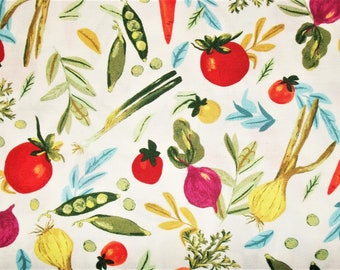 Vegetable Fabric, Garden Farm Fabric, By The Yard, Windham Fabric, Sewing Quilting Fabric, Novelty Fabric, Farmer's Market Veggie Fabric