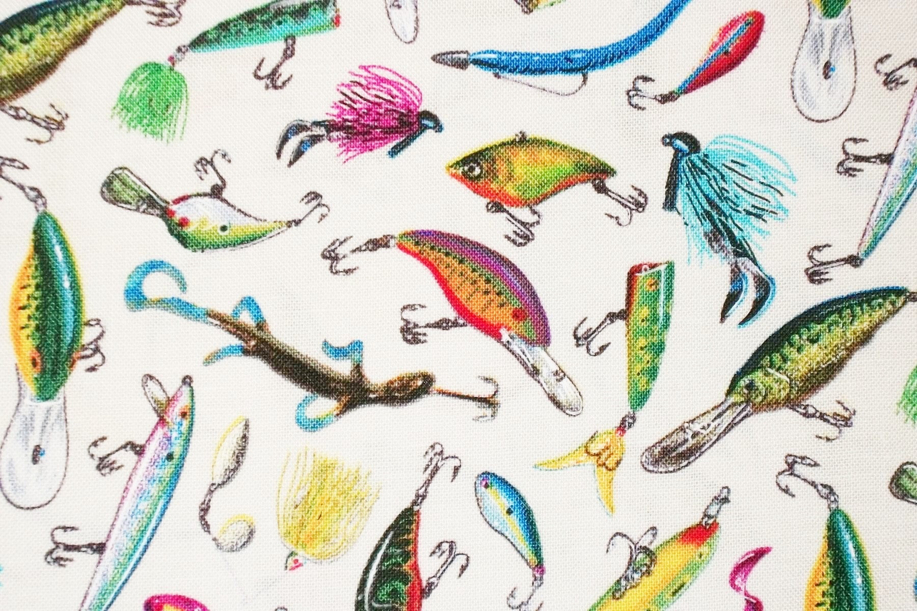 Fishing Fabric Fishing Lures By The Yard Elizabeth Studio Etsy