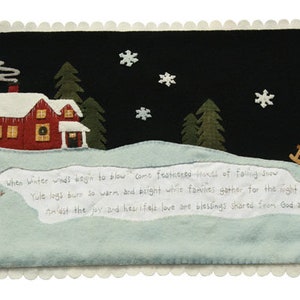 Wool Applique Pattern, Christmas Wool Applique, Wool Table Runner Pattern, Winter Decor, Winter Wool Applique, Nutmeg Hare, PATTERN ONLY