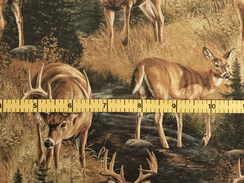 Wildlife Fabric By The Yard Novelty Fabric Nature Fabric Springs Creative Fabric Deer Fabric Sewing Crafting Fabric Lodge Fabric