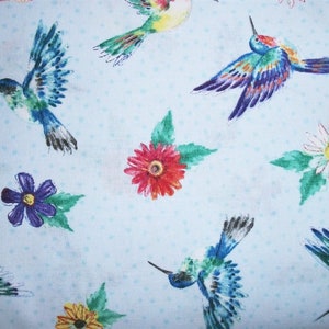 Hummingbird Fabric, Bird Fabric, By The Yard, Flower Fabric, Wilmington Prints, Sewing Quilting Fabric, Novelty Fabric, Summer Fabric