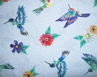 Hummingbird Fabric, Bird Fabric, By The Yard, Flower Fabric, Wilmington Prints, Sewing Quilting Fabric, Novelty Fabric, Summer Fabric