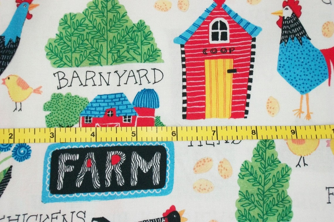Chicken Fabric Barn Fabric By The Yard QT Fabrics Country Etsy