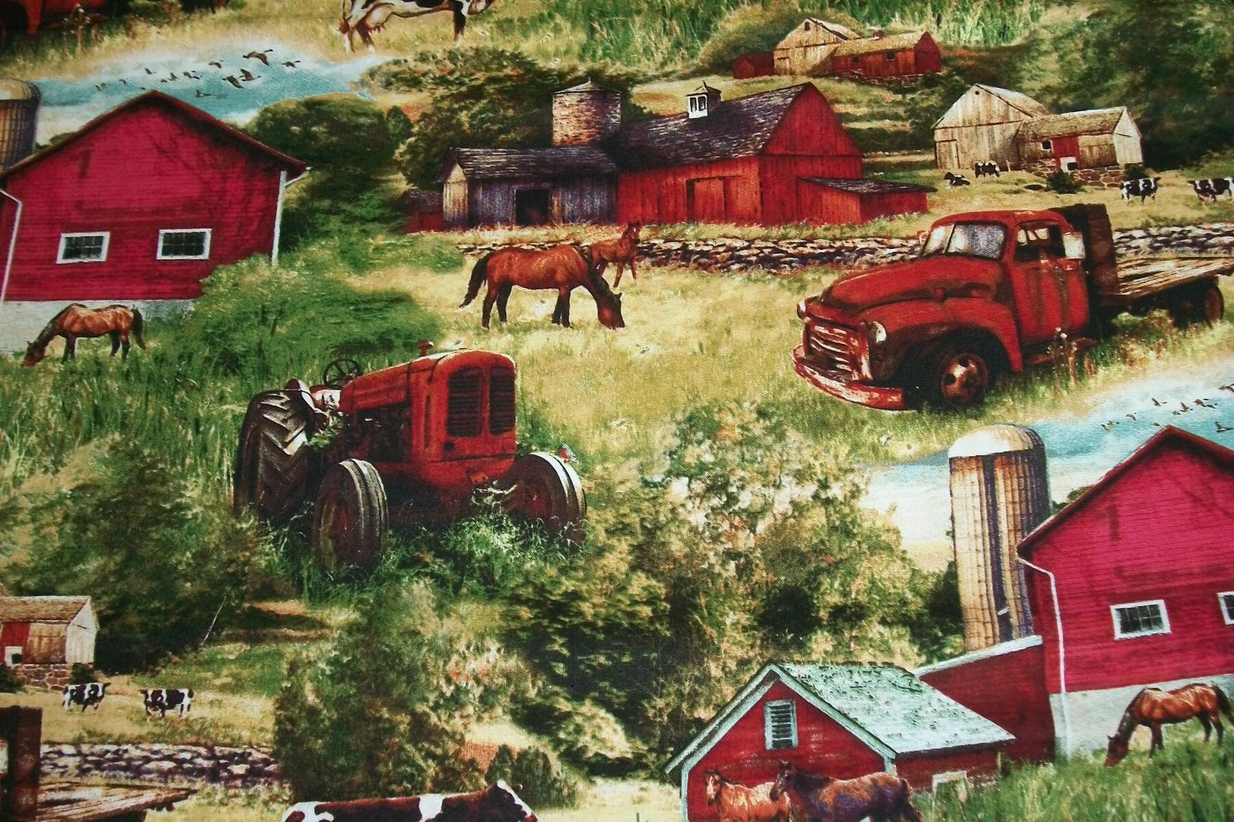 Country Fabric Barn Fabric By The Yard David Textiles Farm Etsy