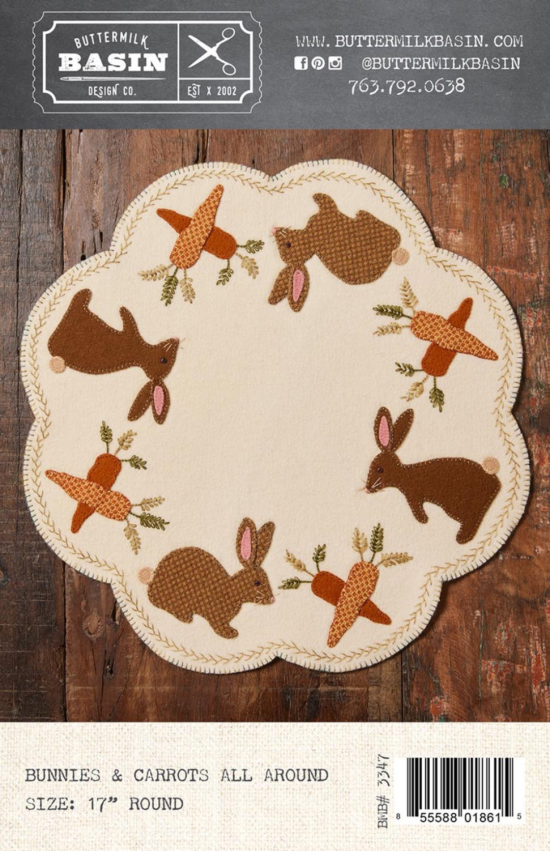 Wool Applique Pattern, Easter Wool Candle Mat Pattern, Bunny Wool ...