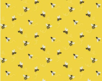 Bumble Bee Fabric, By The Yard, Honey Bees, Michael Miller, Quilting Crafting Sewing Fabric, Cotton Fabric, Novelty Fabric, Summer Fabric