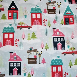 Snow Village Fabric, Christmas Fabric, Winter Fabric, By The Yard, Country Fabric, Quilting Sewing Fabric, Maywood Studio, Novelty Fabric