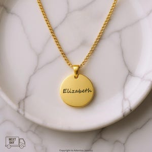 Customized Engraved Handmade Medallion Pendant Personalized Name Engraved Coin Necklace Jewelry Back to College Thanksgiving Christmas Gift