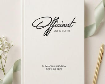 Custom Officiant Notebook, Wedding Essentials, Officiant Book, Officiant Gift,  Wedding Details, Wedding Favors, Personalized Journal