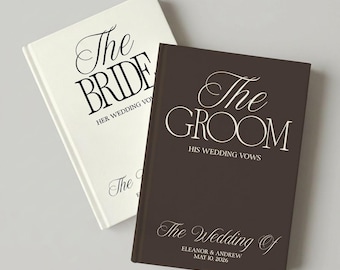 Modern Vow Books, Vow Books His and Hers, Wedding Vow Book, Ceremony Keepsake