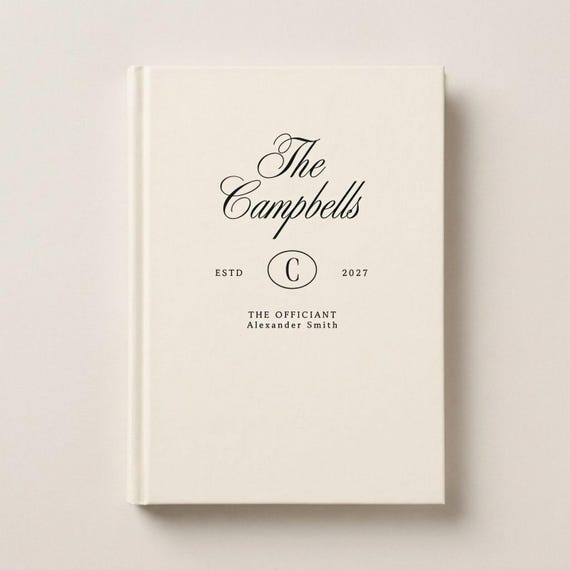 Old Money Officiant Book, Wedding Ceremony Accessories, Customized Gift for Officiant, Wedding Details, Luxury Wedding