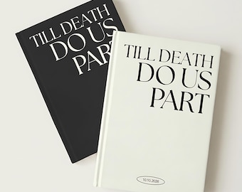 Black and White Vow Books, Wedding Must Haves, Wedding Vow Books, Till Death Do Us Part, Wedding Details, Custom Notebook, Wedding Favors