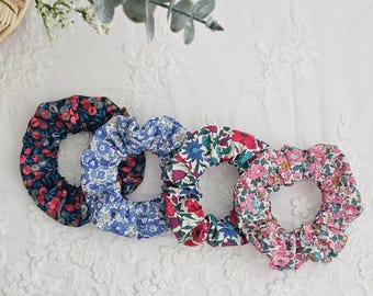 Liberty Fabric Scrunchie Set of 4 | Handmade Floral Hair Scrunchies | for Kids & Adults