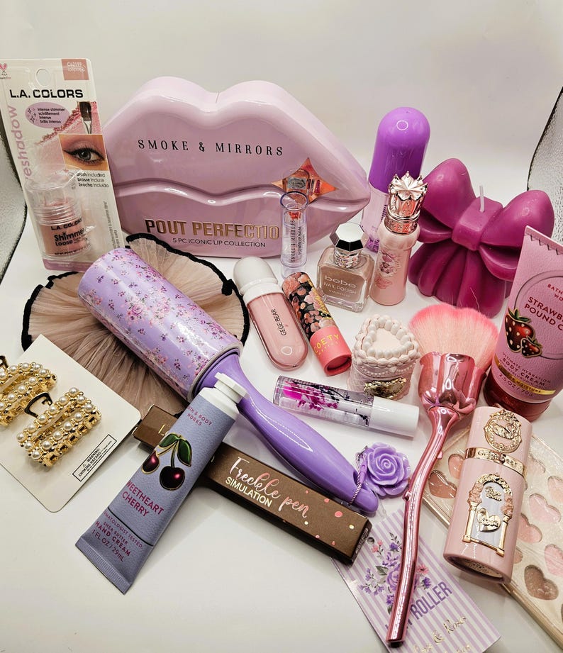 Teen Girly Box: Preppy,Clean Girl, Coquette, Self Care Makeup Accessories (Personalized Label)! Soft Girl Coquette