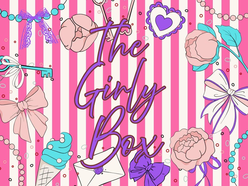 Teen Girly Box: Preppy,Clean Girl, Coquette, Self Care Makeup Accessories (Personalized Label)! image 14